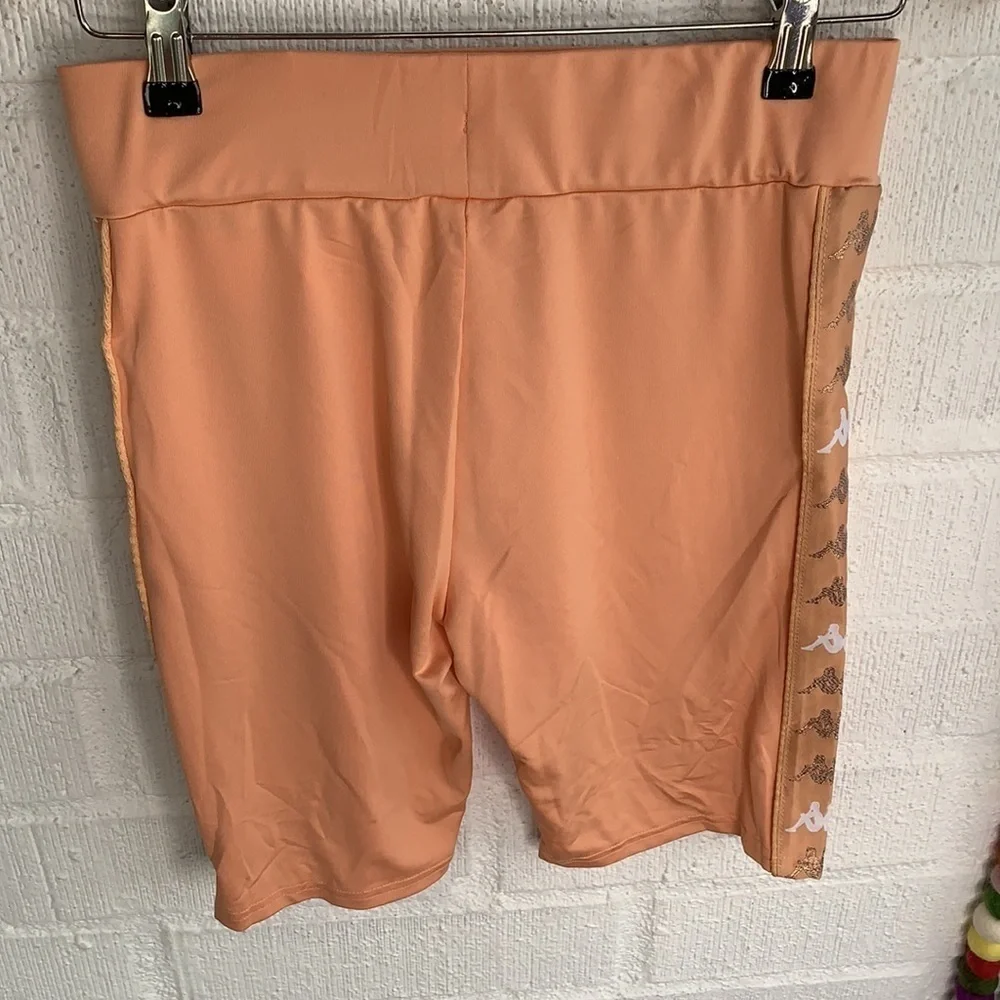 Kappa Logo Taping Legging Peach Biker Athletic Shorts sz XL
